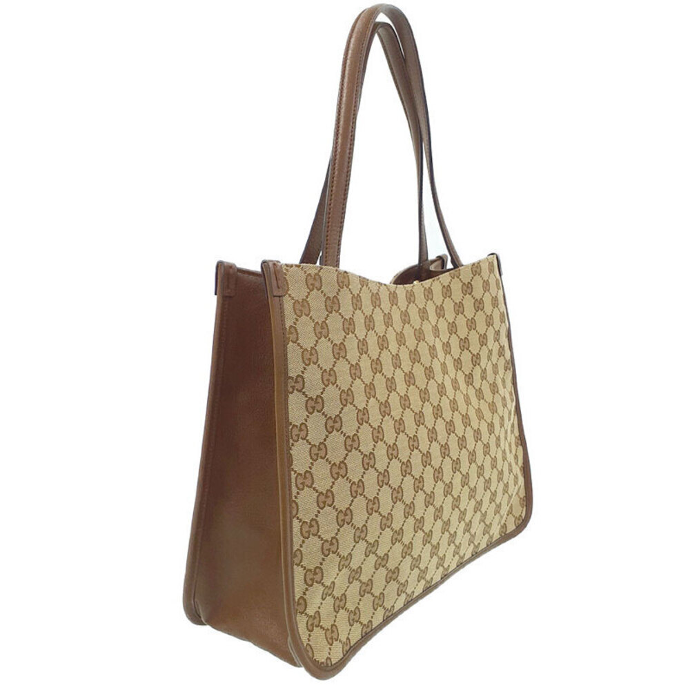 Gucci beige canvas Horsebit 1955 GG brown Bag Tote